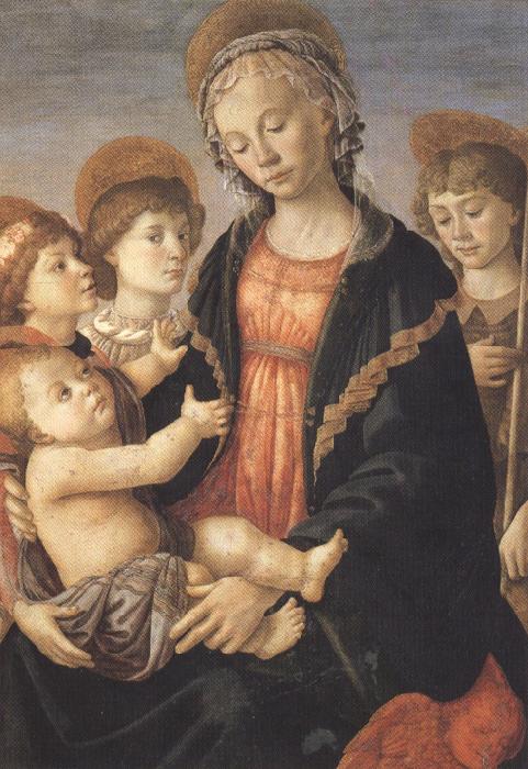 Sandro Botticelli Madonna and Child with St John and two Saints (mk36) oil painting picture